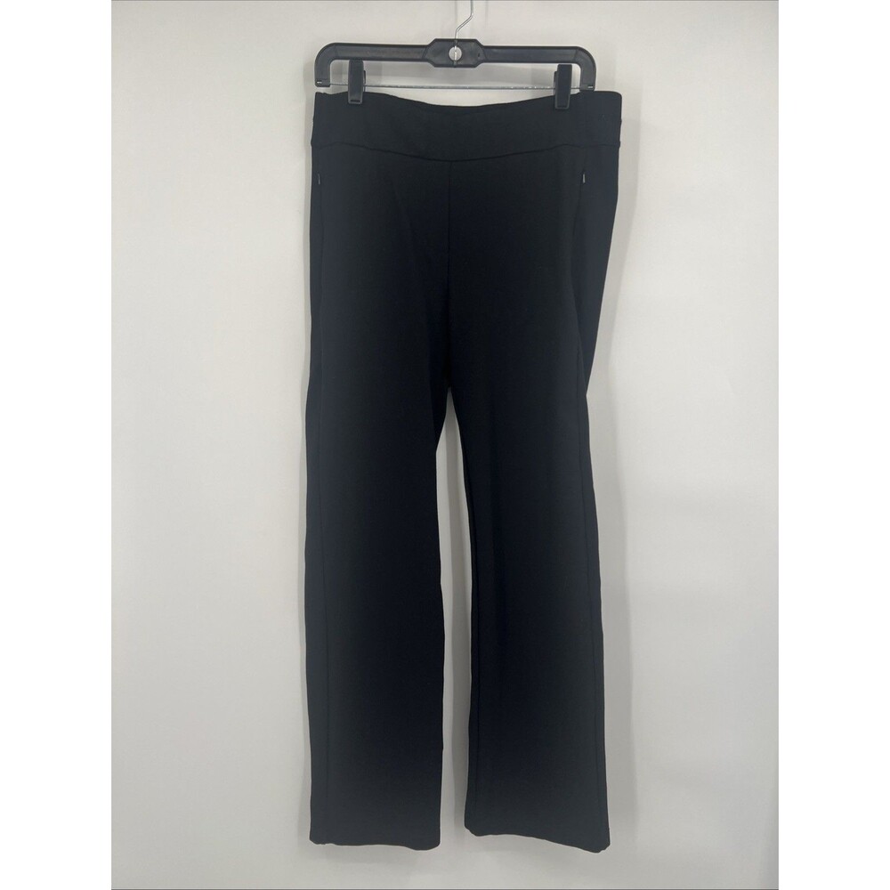 Betabrand Pants Womens Large Petite Black Straight Leg Stretch Pull On Trousers